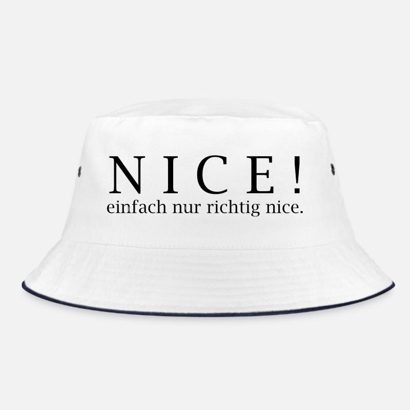 NICE! Einfach nur richtig nice. - Bucket Hat - Weiß/Navy