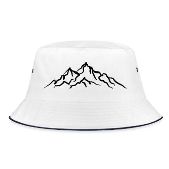 Mountains Mountain Nature Conservation Nature Lovers - Bucket Hat - white/navy - Front