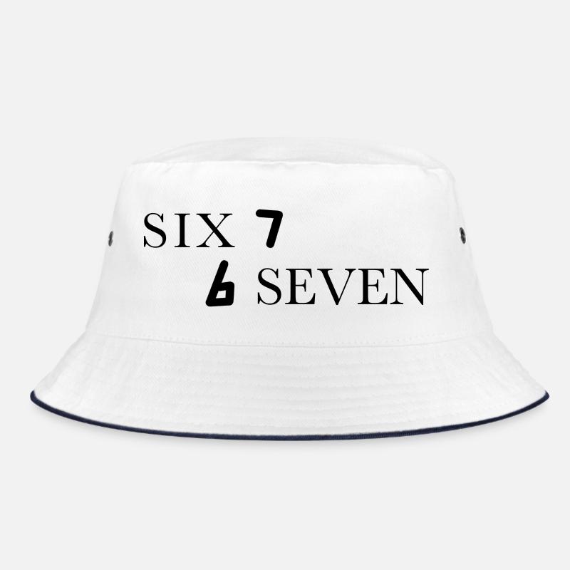 Six Seven 67 Meme Sechs Sieben - Bucket Hat - Weiß/Navy