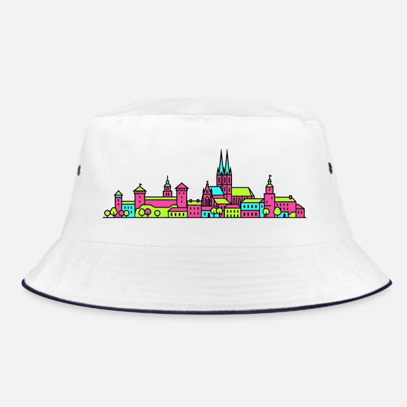 Lublin City Skyline Krakow Gate Modern Art Bucket Hat