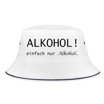 Alcohol! just alcohol saying - Bucket Hat - white/navy - Front
