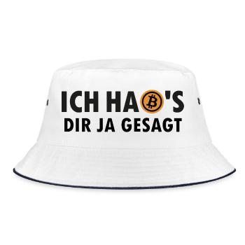 Ich habs dir ja gesagt - I told you so - Bitcoin - Bucket Hat - Weiß/Navy - Vorne