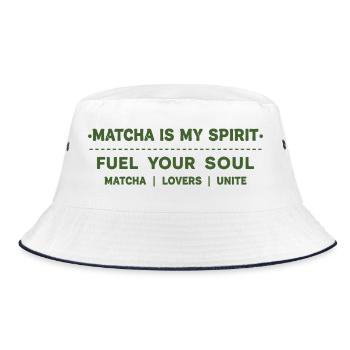 Matcha Is My Spirit Fuel Your Soul Matcha Lovers - Bucket Hat - white/navy - Front