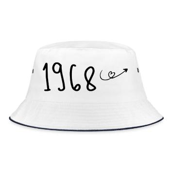 Jubiläum 1968 1968 Rückblick 1968 - Bucket Hat - Weiß/Navy - Vorne