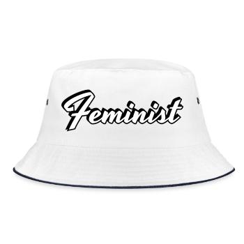 Feministin - Bucket Hat - Weiß/Navy - Vorne