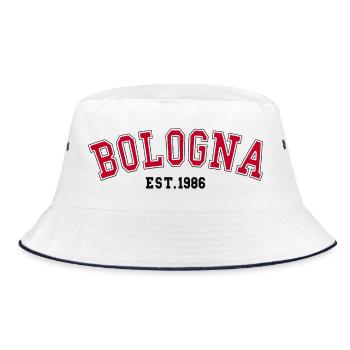 Bologna gegründet 1986 - Bucket Hat - Weiß/Navy - Vorne