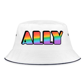 Ally Rainbow Letters - Bucket Hat - Weiß/Navy - Vorne