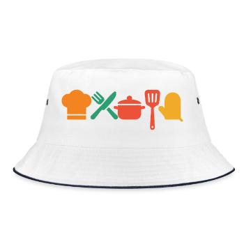 Kitchen Magic – Cooking & Enjoying in Style - Bucket Hat - white/navy - Front