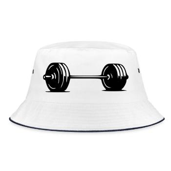 Barbell - Bucket Hat - white/navy - Front