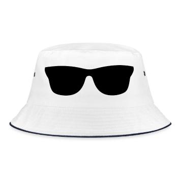 Sonnenbrille - Bucket Hat - Weiß/Navy - Vorne
