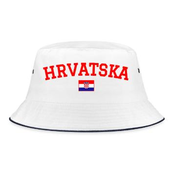 Croatia Flag Design Red - Bucket Hat - white/navy - Front
