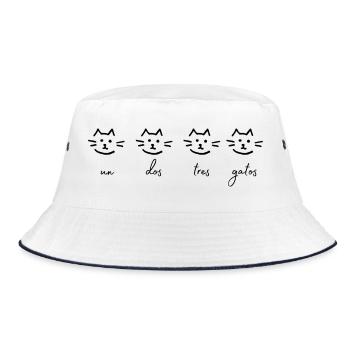eins zwei drei katzen - Bucket Hat - Weiß/Navy - Vorne