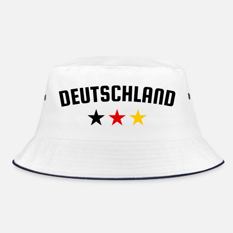 Deutschland 3 Sterne Design - Bucket Hat - Weiß/Navy