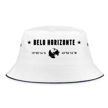 Belo Horizonte Coordinates Planet Earth - Bucket Hat - white/navy - Front