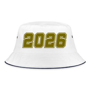 2026- - Bucket Hat - Weiß/Navy - Vorne