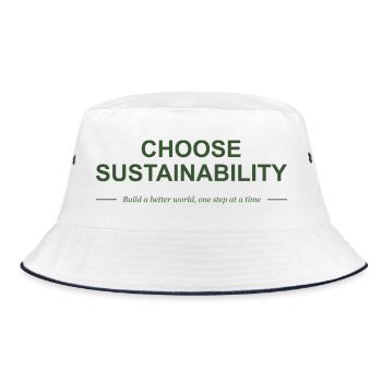 Choose Sustainability - Bucket Hat - white/navy - Front