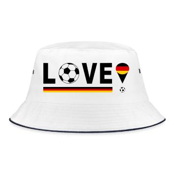 Fußball Deutschlandflagge WM LOVE  - Bucket Hat - Weiß/Navy - Vorne