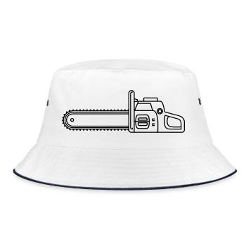 chainsaw - Bucket Hat - white/navy - Front