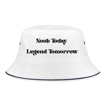 Noob Today, Legend Tomorrow - Bucket Hat - white/navy - Front