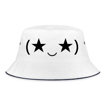 Stareye Emote (★‿★) inspires - Bucket Hat - white/navy - Front