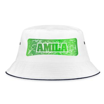 Frau Amila - Bucket Hat - Weiß/Navy - Vorne