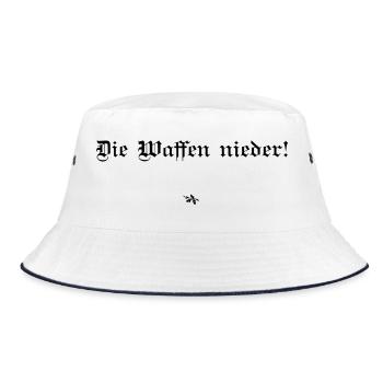 Bertha von Suttner - Die Waffen nieder! - Bucket Hat - Weiß/Navy - Vorne