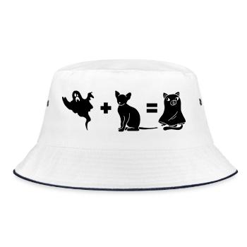 Funny Halloween Dog Ghost - Bucket Hat - Weiß/Navy - Vorne