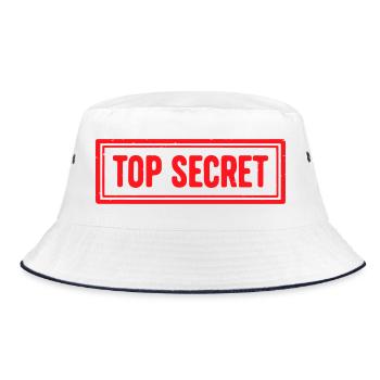Top Secret Grunge Rubber Stamp Vintage Seal Design - Bucket Hat - white/navy - Front