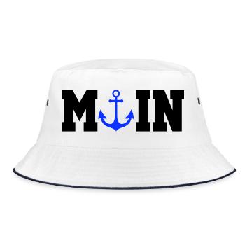 Blue Anchor Nautical Moin - Bucket Hat - white/navy - Front