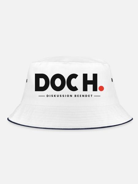 DOCH. — Diskussion beendet - Bucket Hat - Weiß/Navy
