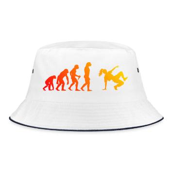 Geschenkidee für die Breakdancerin mit Streetdance - Bucket Hat - Weiß/Navy - Vorne