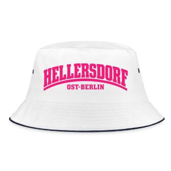 Hellersdorf - Ost-Berlin - Bezirk - Deutschland - Bucket Hat - Weiß/Navy - Vorne