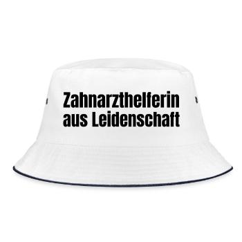 Zahnarzthelferin aus Leidenschaft ZFA Geschenk - Bucket Hat - Weiß/Navy - Vorne