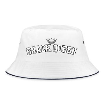 Snack Queen – lustige Krone und Snack-Lover-Design - Bucket Hat - Weiß/Navy - Vorne