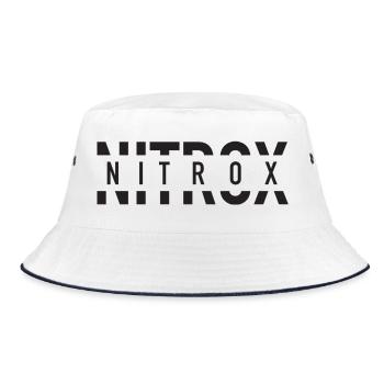 Nitrox Split Text Logo für SCUBA Taucher - Bucket Hat - Weiß/Navy - Vorne