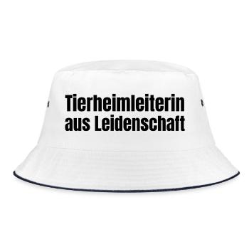 Tierheimleiterin aus Leidenschaft Tiere Geschenk - Bucket Hat - Weiß/Navy - Vorne