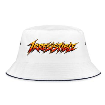 Irreistible Flames Typografie - Bucket Hat - Weiß/Navy - Vorne