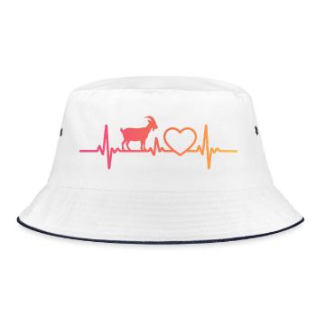 ziegen herzschlag t-shirt ziege - Bucket Hat - Weiß/Navy - Vorne