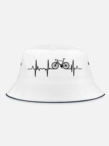 Herzfrequenz Radfahren - Bucket Hat - Weiß/Navy