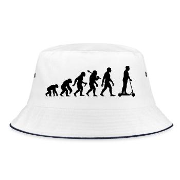 Roller Evolution Elektroroller Rollerfahrer - Bucket Hat - Weiß/Navy - Vorne