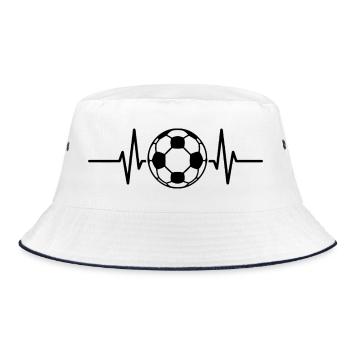 Handball Pulsschlag – Ball im Herzrhythmus - Bucket Hat - Weiß/Navy - Vorne