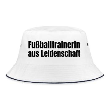 Fußballtrainerin aus Leidenschaft Fußball Geschenk - Bucket Hat - Weiß/Navy - Vorne