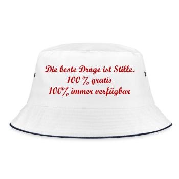 Stille als Droge - Bucket Hat - Weiß/Navy - Vorne