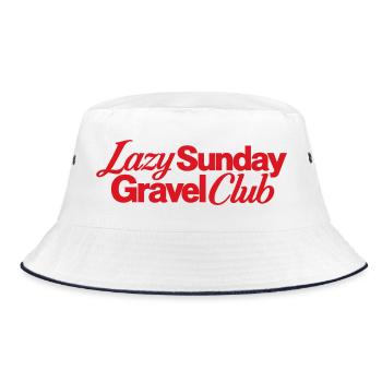 Lazy Sunday Gravel Club Logo - Bucket Hat - Weiß/Navy - Vorne