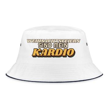 Weihnachtsfeiern sind mein Kardio - Gastro - Bucket Hat - Weiß/Navy - Vorne