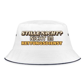 Stille Nacht? Nicht im Rettungsdienst - Retro - Bucket Hat - Weiß/Navy - Vorne