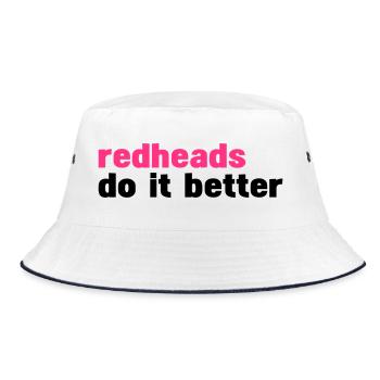 redheads do it better (redheads do it better) - Bucket Hat - white/navy - Front