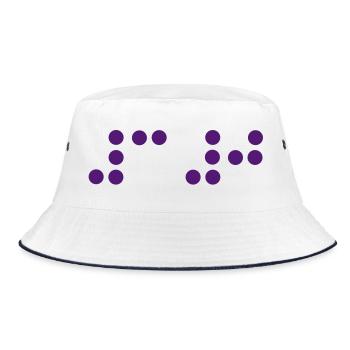 30 - Braille - Bucket Hat - white/navy - Front