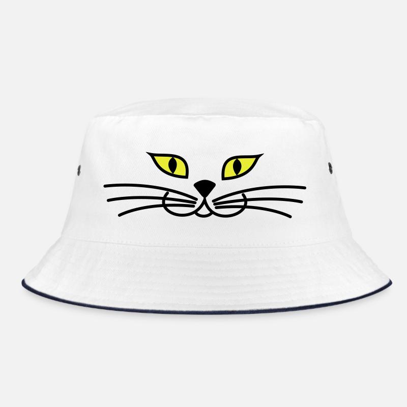 kitteh_face_green_eyes - Bob - blanc/marine