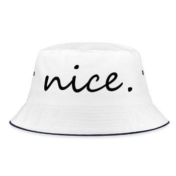 nice - Bucket Hat - Weiß/Navy - Vorne